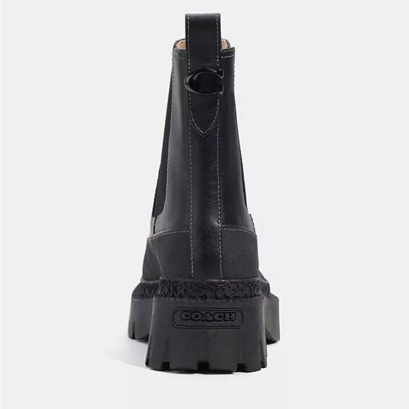 Coach Jayla Lug Sole Black Leather Chelsea Boot womens size 8.5 - Picture 5 of 14